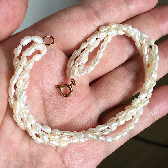 🖤14Kt gold & Pearls💕bracelet - Picture 1 of 6